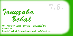 tonuzoba behal business card